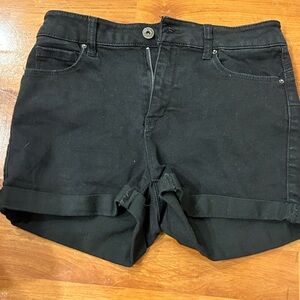 Black Wax Jean Shorts